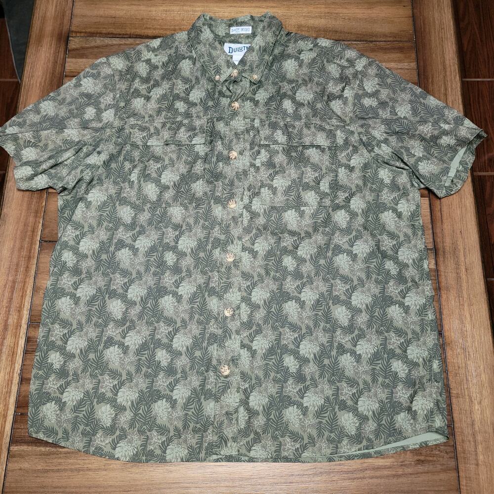 Duluth Trading Co Full Button Green Standard Fit Shirt - Size XL